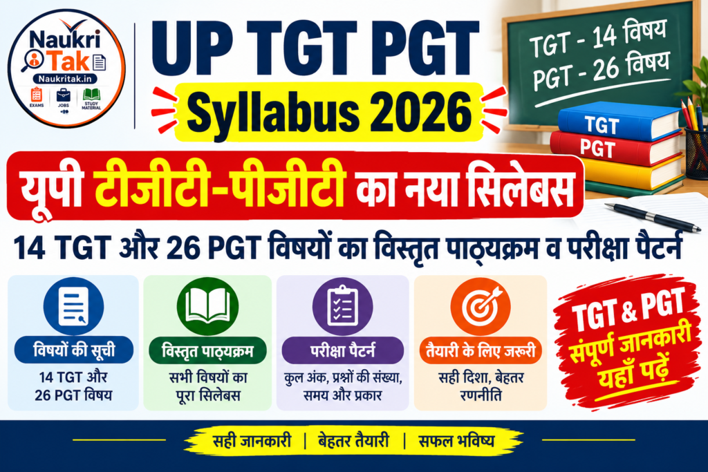 UP TGT PGT Syllabus 2026